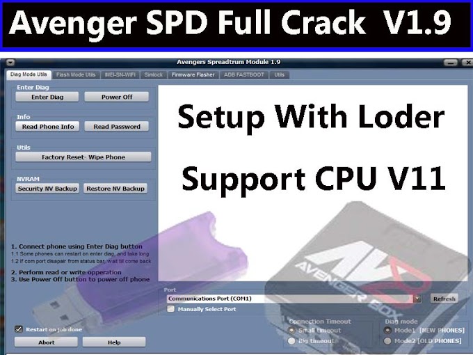 Avenger Dongle SPD Crack v1.9 Setup and Loder  -  This Crack Free Work No Box No Dongle
