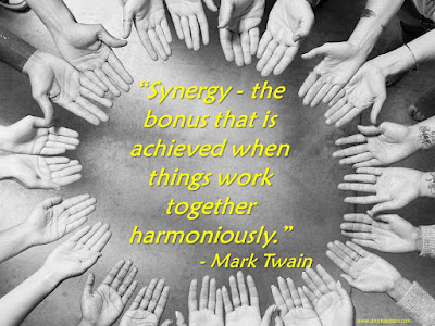 "Synergy - the bonus that is achieved when things work together harmoniously.” - Mark Twain