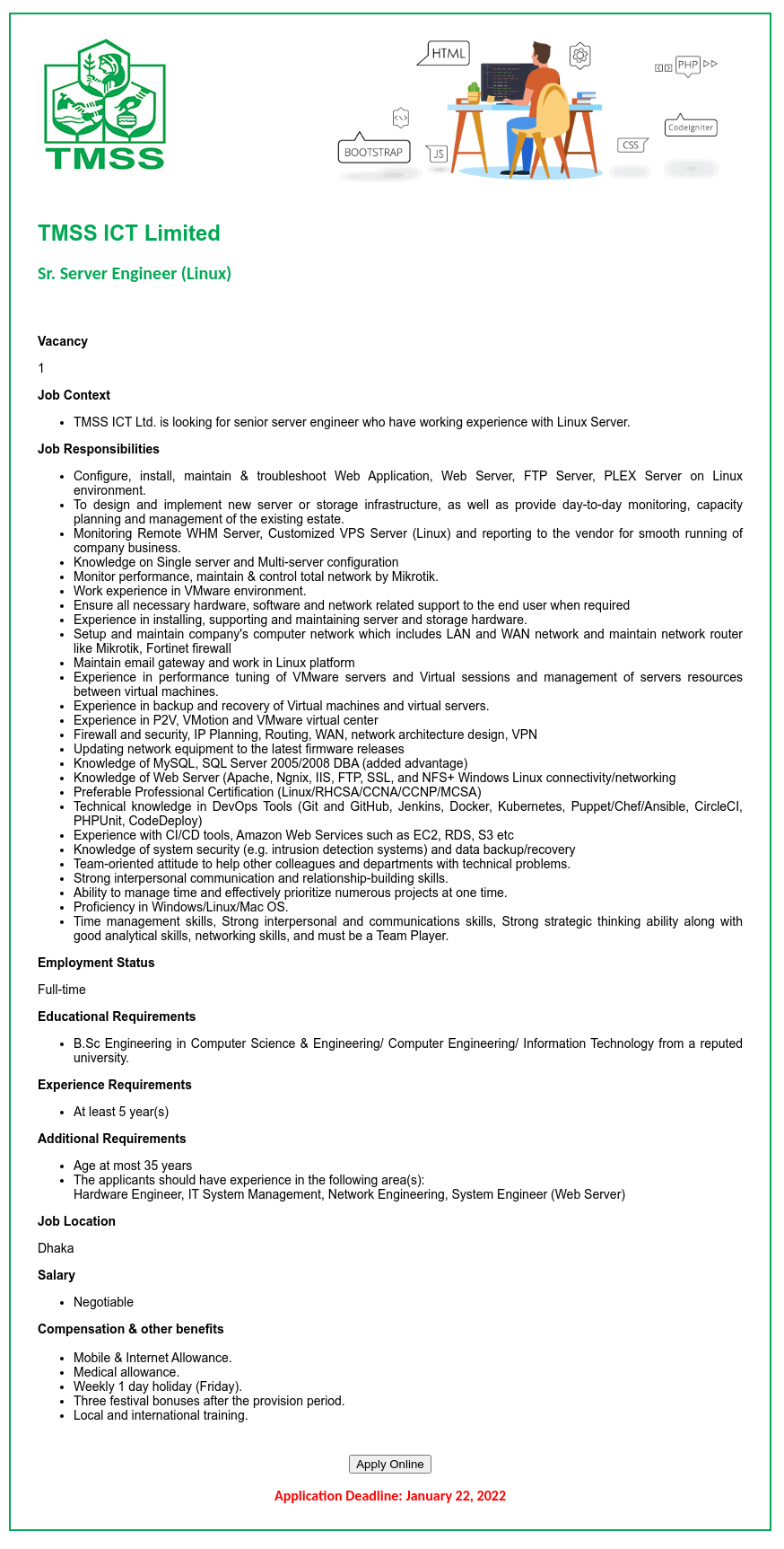 TMSS Job Circular 2022