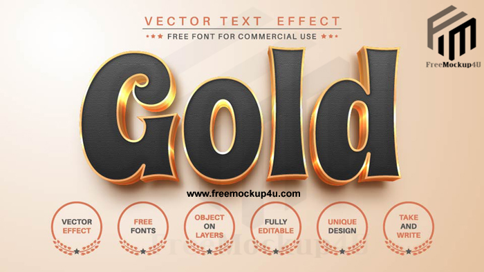 Black n Gold Editable Text Effect Font Style