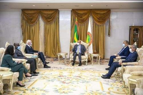 Enviado de ONU para el Sáhara Occidental recibida por el presidente de Mauritania, Mohamed Sheikh Ould Al-Ghazouani.