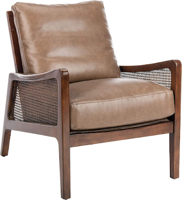 Safavieh Couture Home Moretti Mid-Century Brown Leather Chair