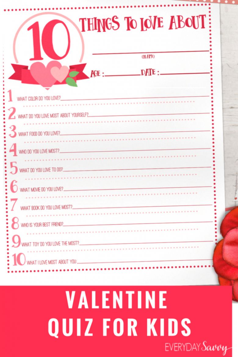 Valentines Day quiz for kids