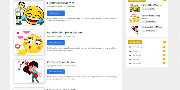 Piki Jokes - Blogger Template Free Download for Blogspot Website