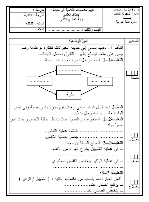 تقييم ايقاظ علمي سنة ثالثة ابتدائي الثلاثي الثاني, تحميل امتحان إيقاظ علمي pdf, تقييمات إيقاظ علمي سنة ثالثة, بتمارين إيقاظ علمي سنة ثالثة أساسي