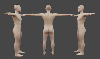 Human full body back and side view for 3d model reference images free download