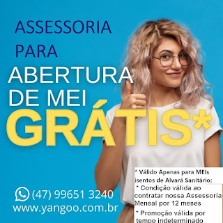 Assessoria e Consultoria Grátis para Abertura de MEI / CNPJ  (Yangoo Contabilidade - Sede em Itapema SC)