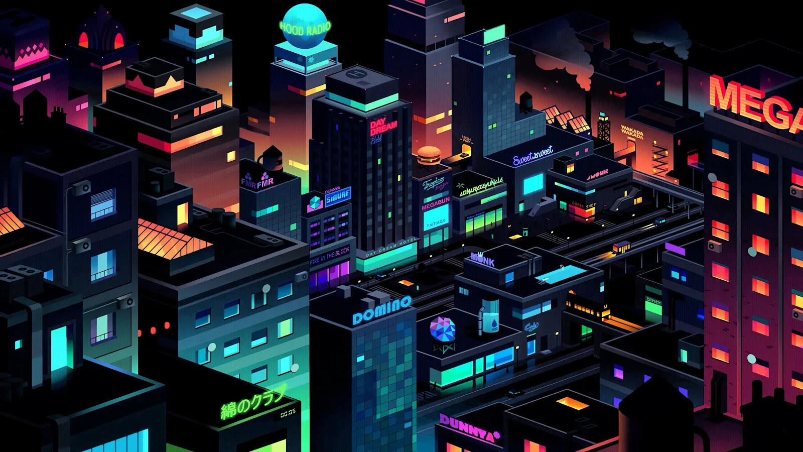 Wallpaper 4K PC | City Night Illustration