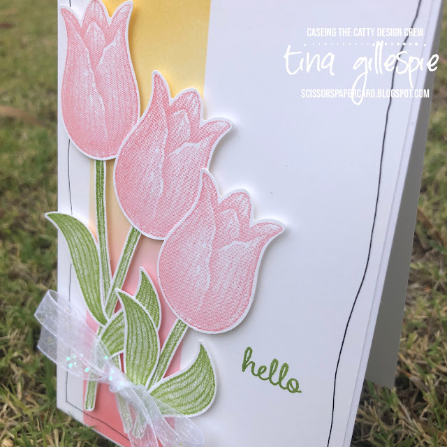 scissorspapercard, Stampin' Up!, CASEing The Catty, Timeless Tulips, Tulip Builder Punch