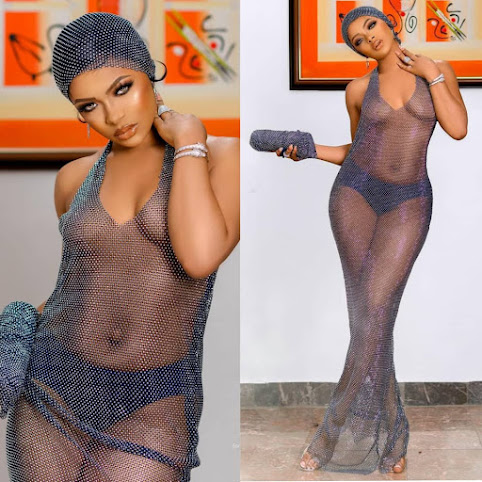 "BBNaija's Liquorose in see through dress"