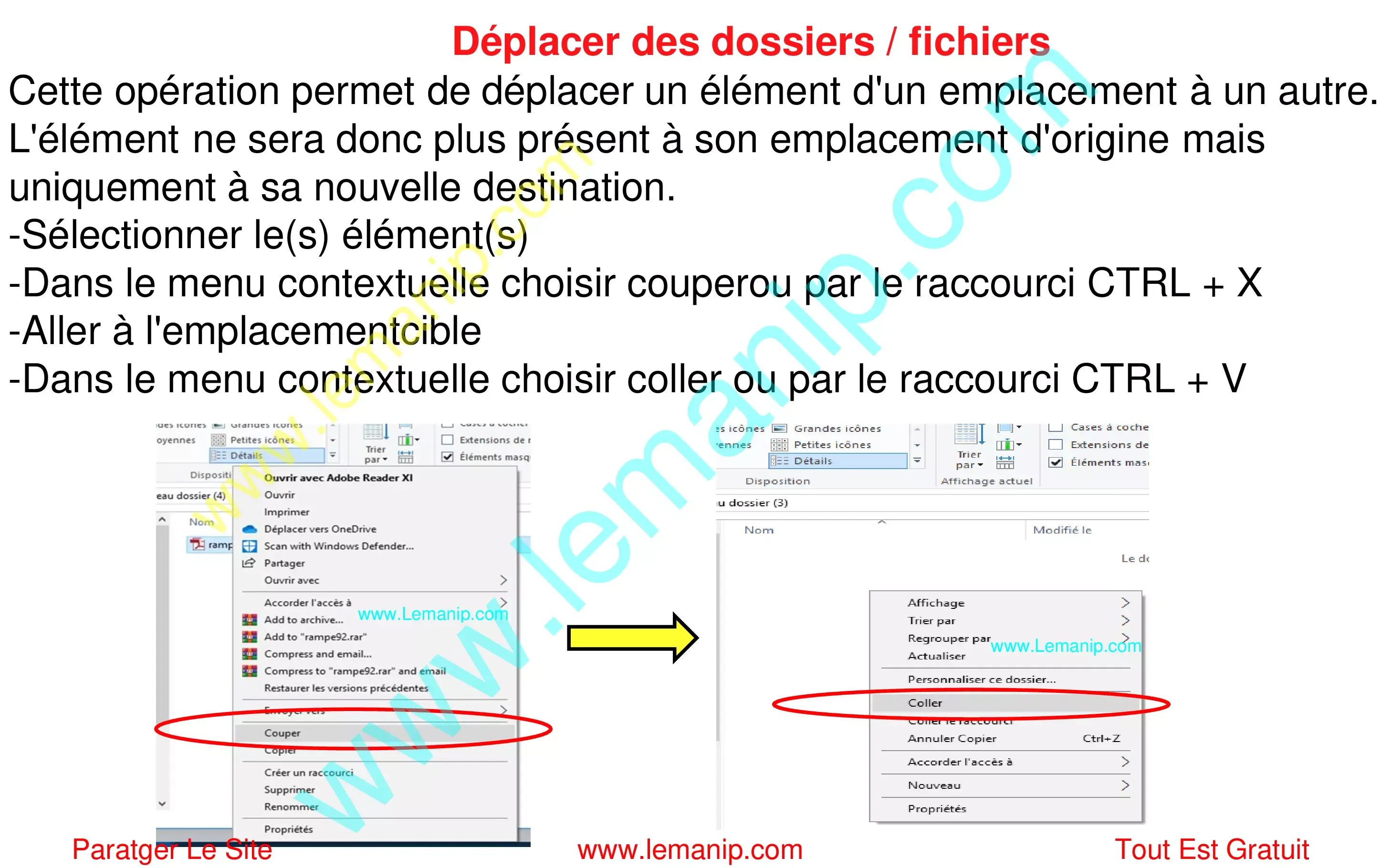 Déplacerdes dossiers / fichiers