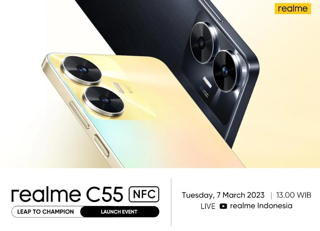 Realme C55 NFC Diluncurkan 7 Maret 2023, Usung Memori 256GB dan Kamera 64MP