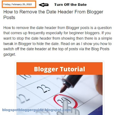 How to Hide, Delete or Switch Off the Date Header From Blogger Posts which displays by default