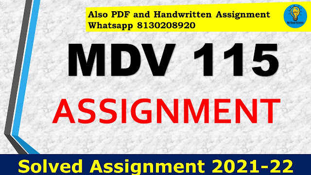 MDV 115 Solved Assignment 2021-22