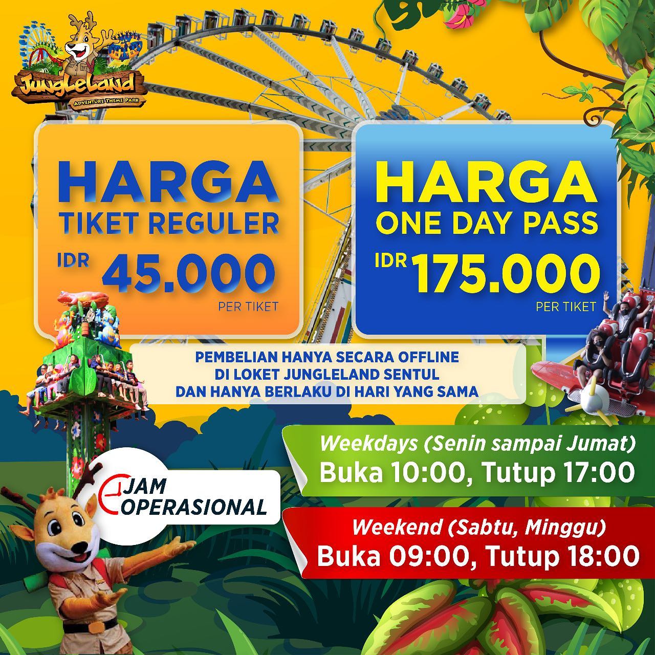 175 Ribu Tiket Special One Day Pass JungleLand