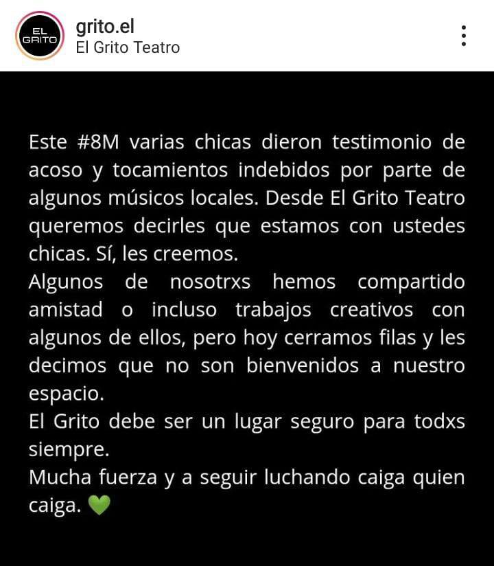 Comunicado de El Grito Teatro ante hechos de violencia