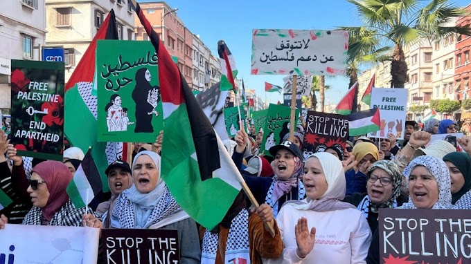 Miles de personas marchan en Marruecos en apoyo a Palestina 