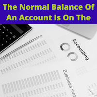 Normal Balance Of An Account
