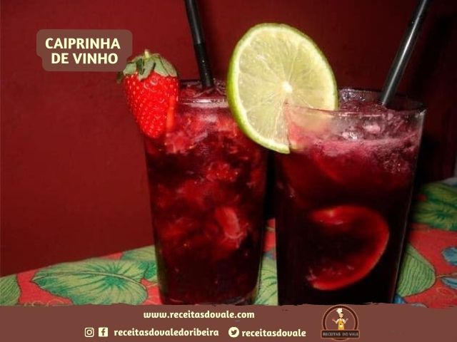 Receita de Caipirinha de Vinho