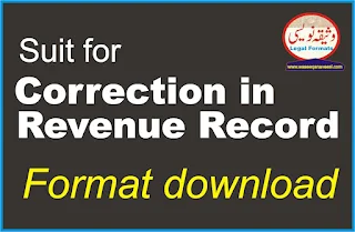 Suit for correction in Revenue Record format