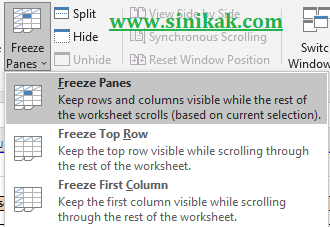 Freeze Panes Di Excel