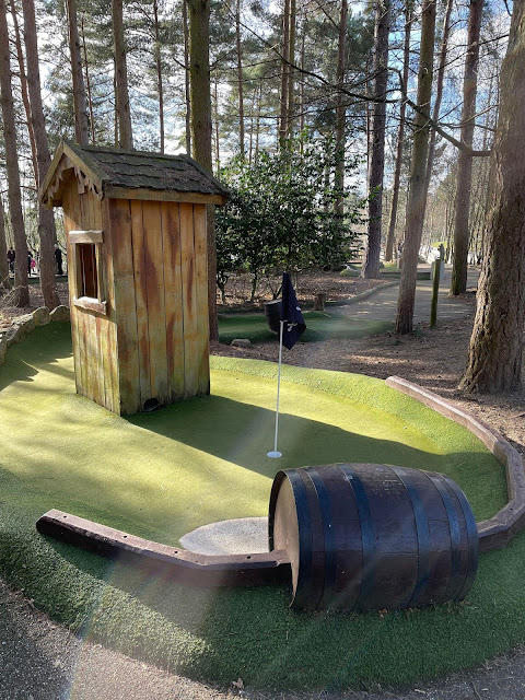 Adventure Golf at Treasure Island in Center Parcs Elveden Forest, Norfolk. Photo by Christopher Gottfried, March 2022