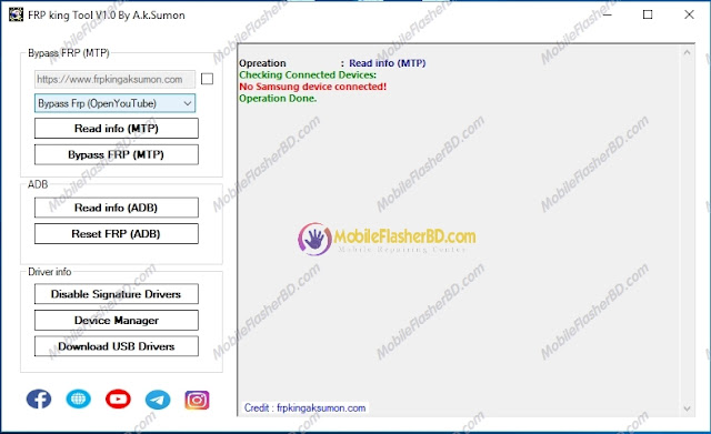 FRP MTP BYPASS King Tool V1.0 By A.k.Sumon 2022 For Samsung All Android 11 Update Free Download