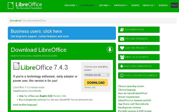 OpenOffice أو LibreOffice