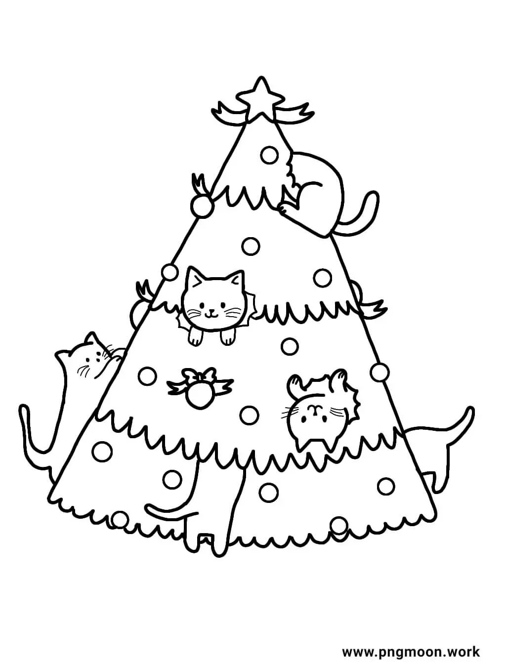 Cartoon cute cat like Christmas tree