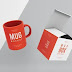 Red Coffee Mug Mockup PSD