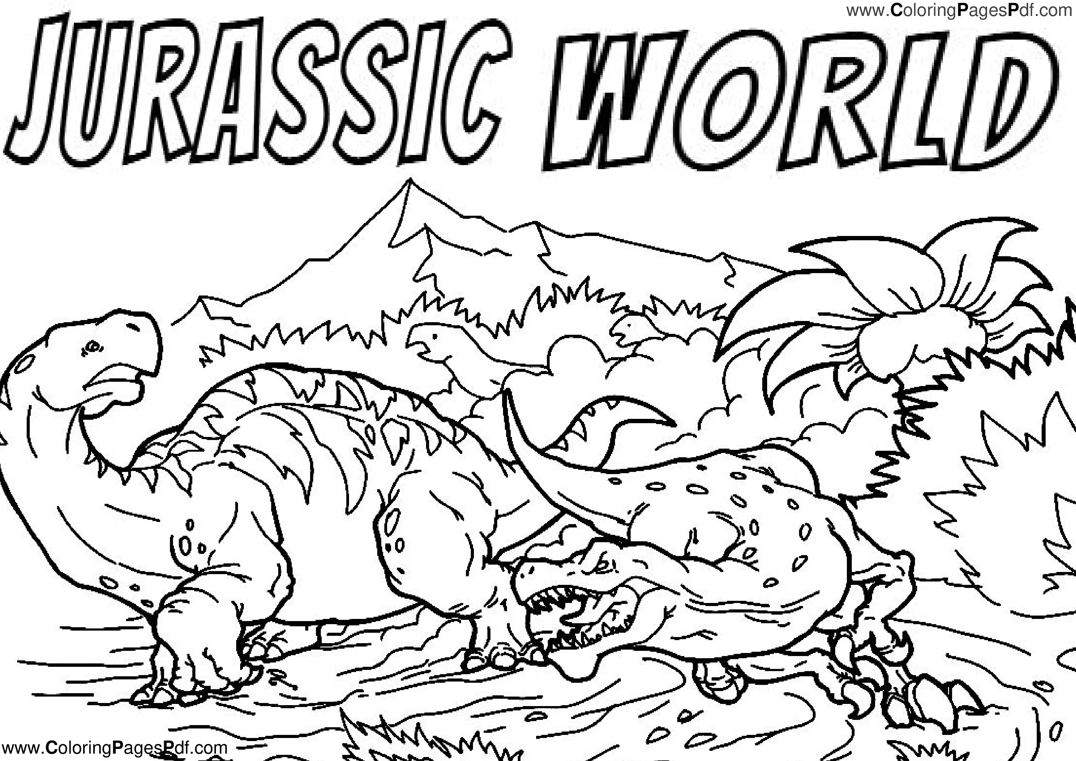 Jurassic World Printables free coloring pages