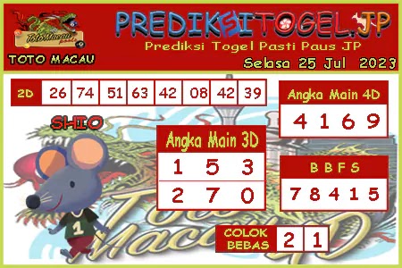 Prediksi Toto Macau JP Selasa 25 Juli 2023