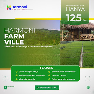 Tanah sawah Harmoni Farm Ville harga murah kualitas premium dekat wisata bogor