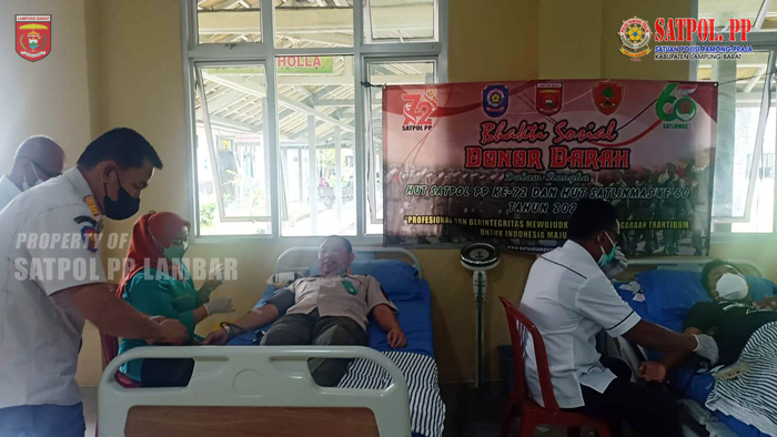 Bhakti Sosial Donor Darah dalam rangka HUT Satpol PP Ke-72 dan HUT Satlinmas Ke-60 Tahun 2022