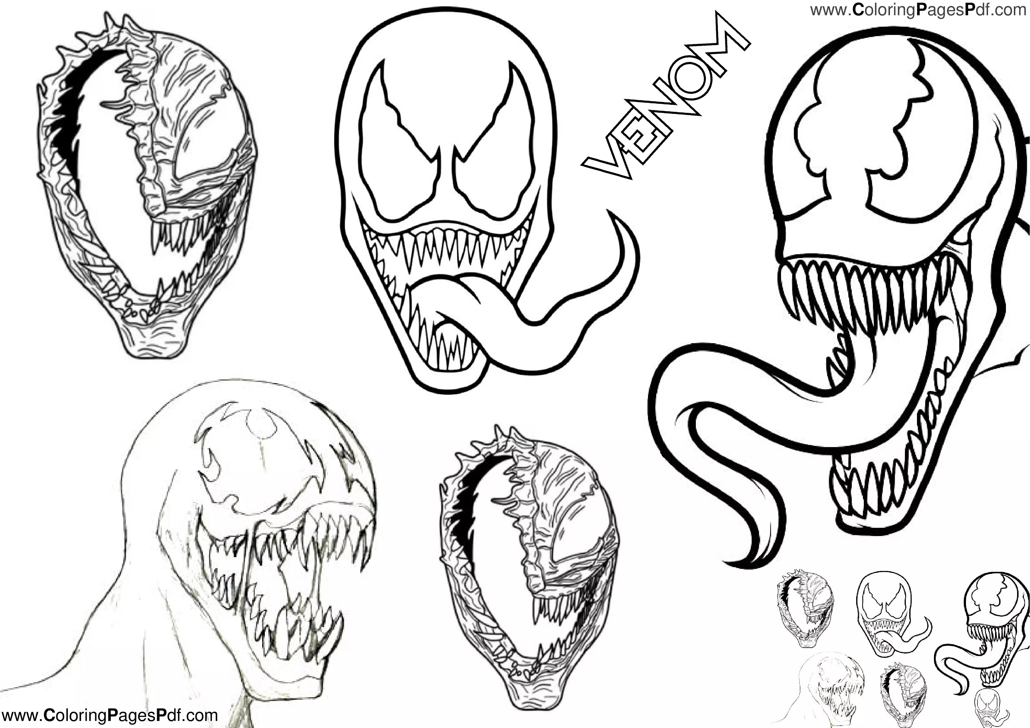 Venom Face coloring pages