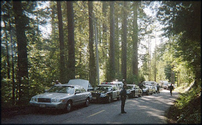 Many CHP Cars at an Earth First! Tree Sit - No Traffic Problems Noticed by the Public