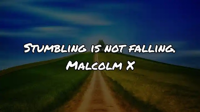 Stumbling is not falling. Malcolm X
