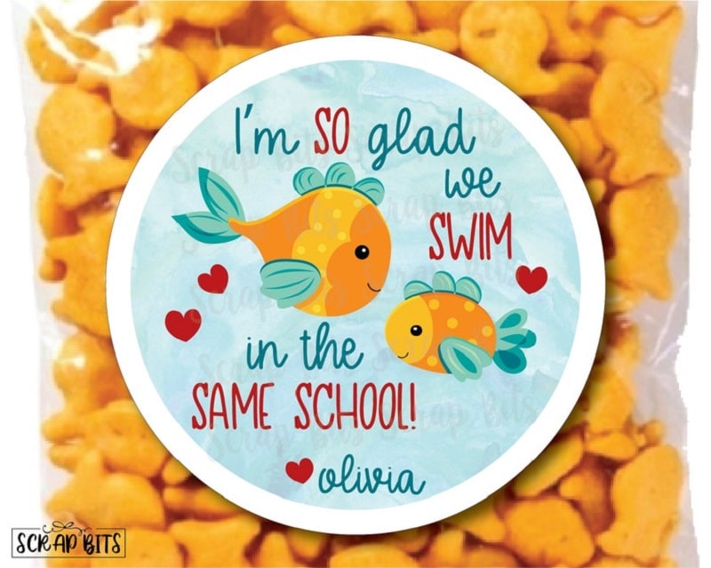 goldfish biscuits valentine sticker