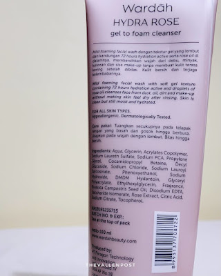 WARDAH HYDRA ROSE GEL TO FOAM CLEANSER INGREDIENTS