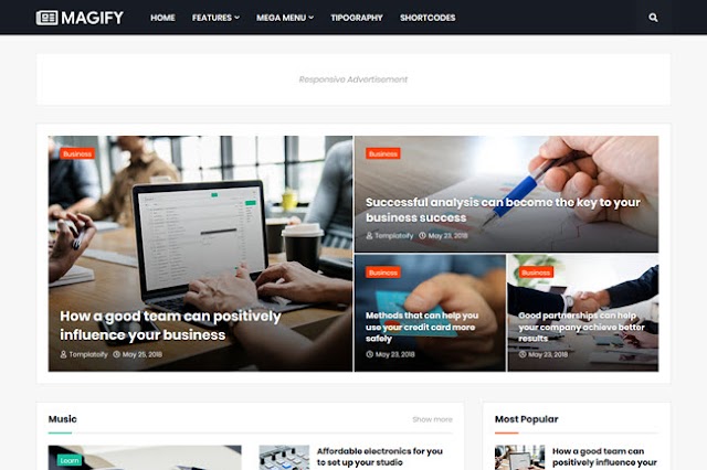 Magify Premium Blogger Template Download