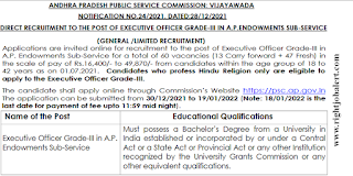 Executive Officer Jobs in Andhra Pradesh Public Service Commission