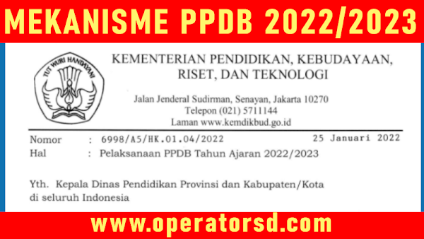 Aturan Mekanisme PPDB Tahun Pelajaran 2022/2023