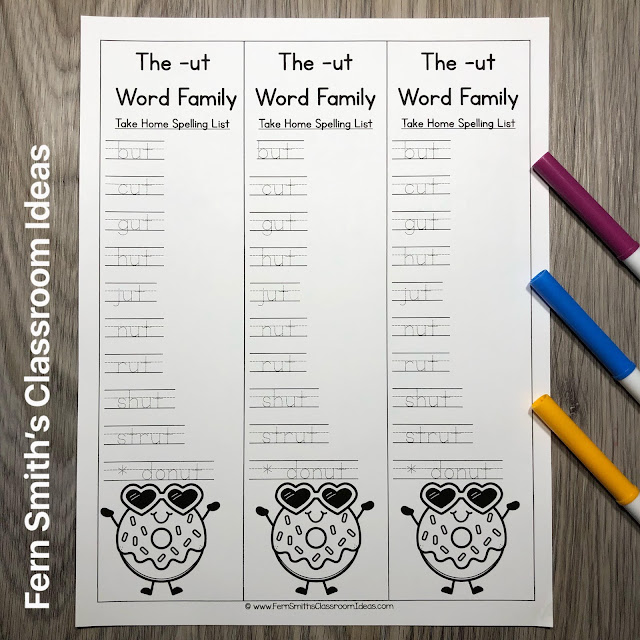 Click Here to Download The New & Improved -ut Word Family Spelling Unit to Use in Your Classroom Today!