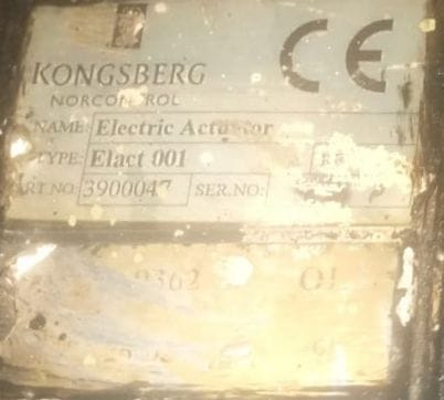 KONGSBERG ELACT 001 ELECTRIC ACTUATOR
