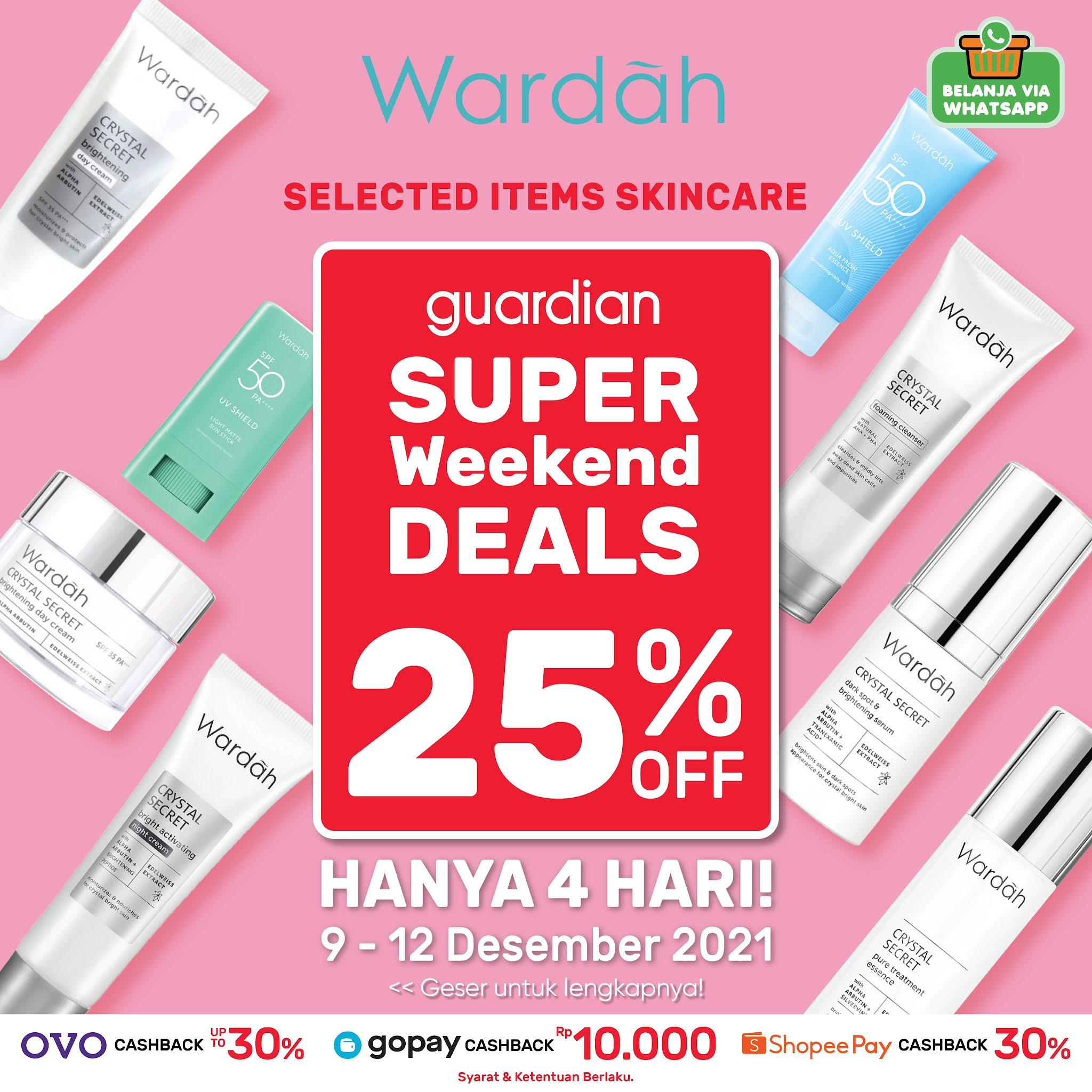 Super Weekend DEALS Up to 50% Emina Wardah di Guardian (s.d 12 Des 2021)