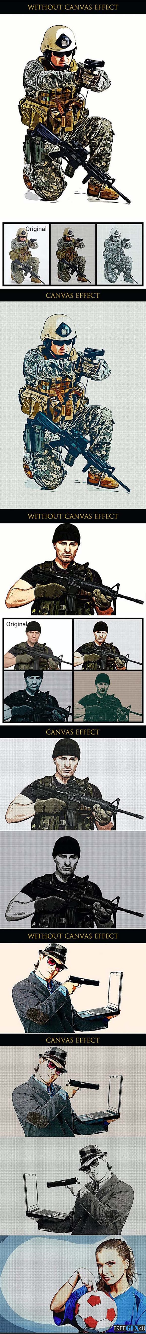 Vector Canvas Art Painting Photoshop Action