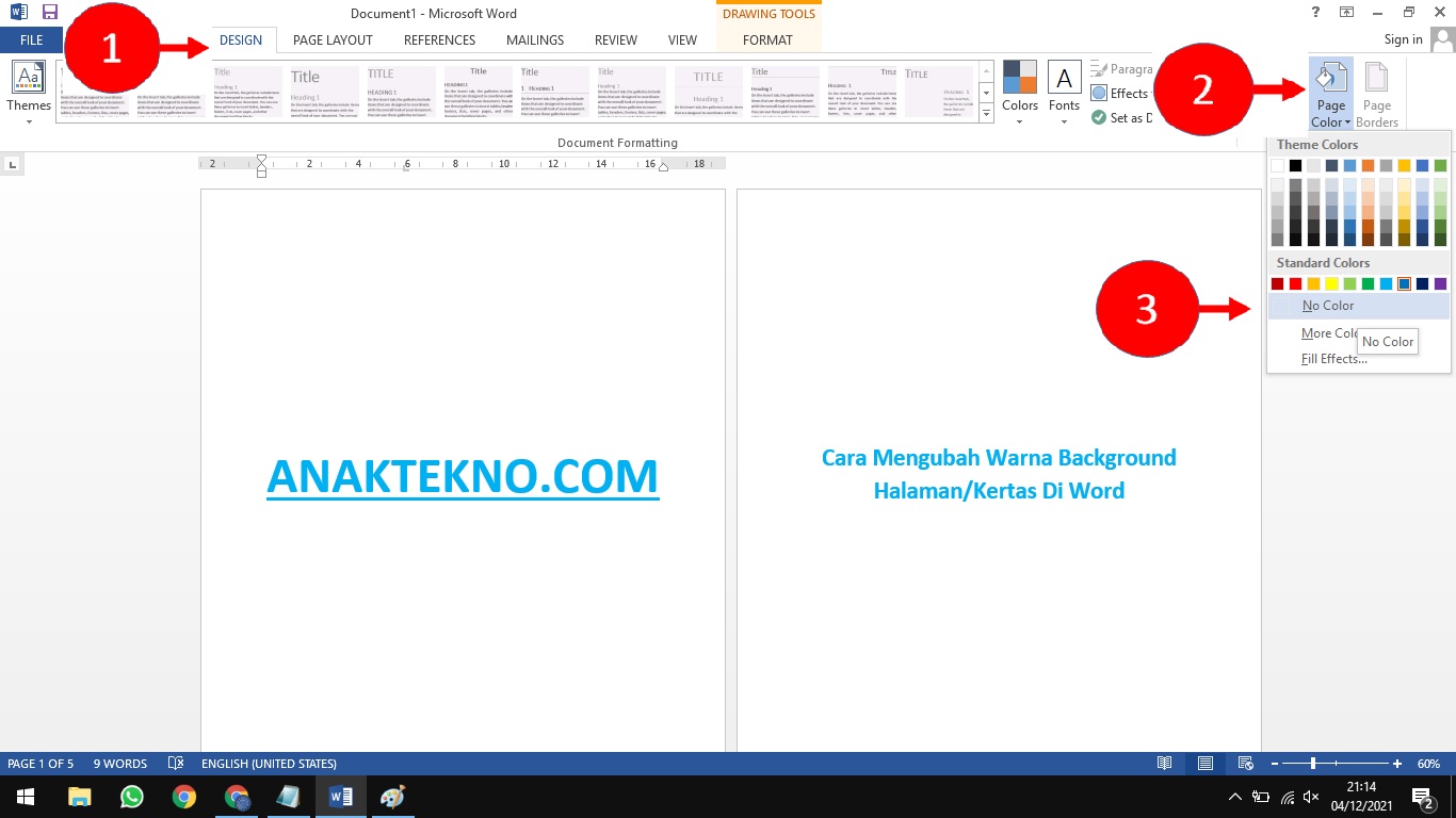 Cara menghilangkan warna kertas pada Microsoft Word 2013