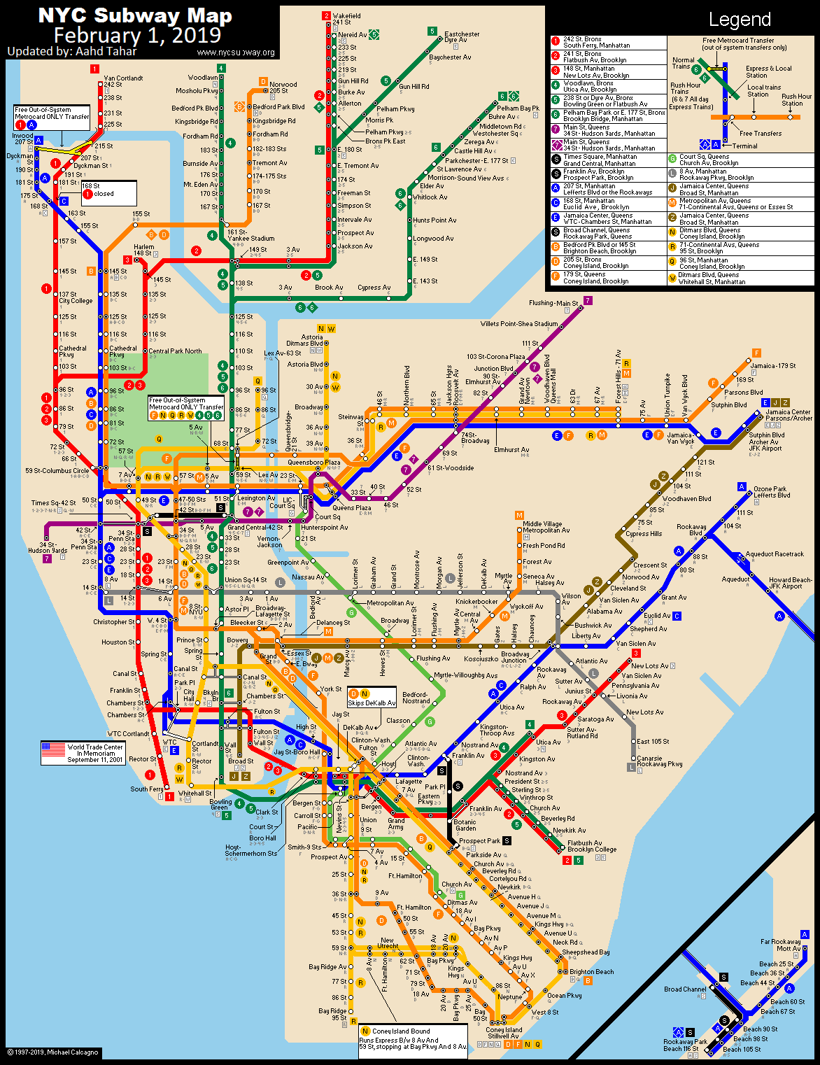 Mapa metra w Nowym Jorku