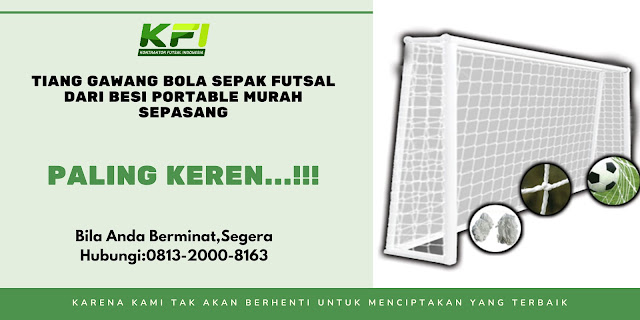 PALING KEREN...!!! Tiang Gawang Bola Sepak Futsal Dari Besi Portable Murah Sepasang