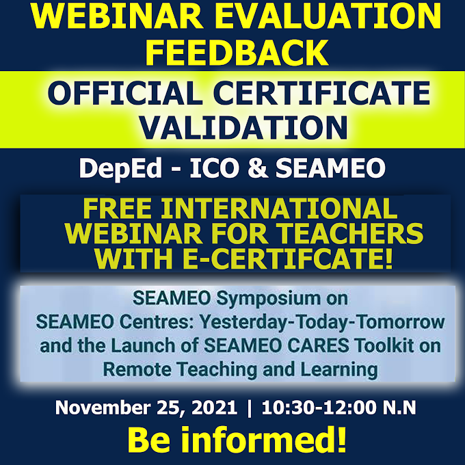 November 25 SEAMEO Certificate Validation Form | SEAMEO Symposium on SEAMEO Centres 